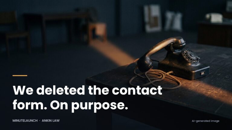 We deleted the contact form. On purpose.